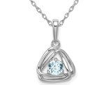 1/4 Carat (ctw) Natural Aquamarine Dangle Pendant Necklace in 14K White Gold with Chain